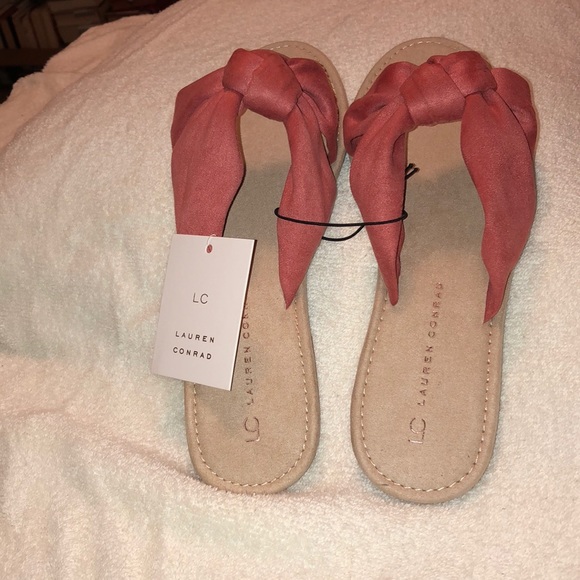NWT Lauren Conrad Moleskin Sandals - Picture 1 of 3